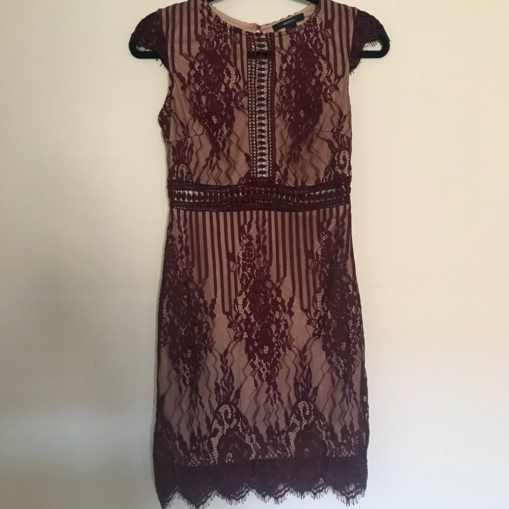Burgundy lace dress